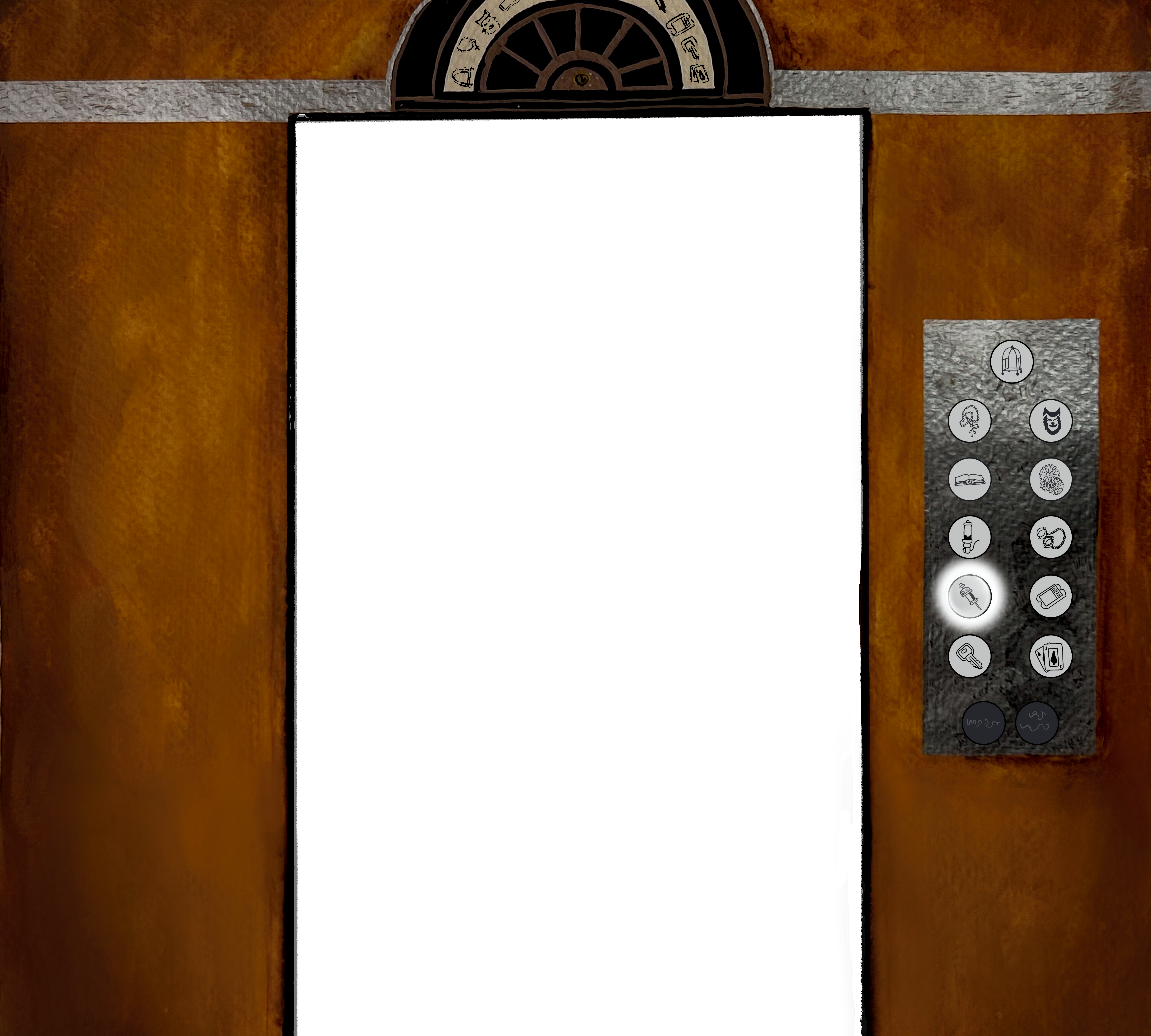 Elevator with Floor 8 button pressed