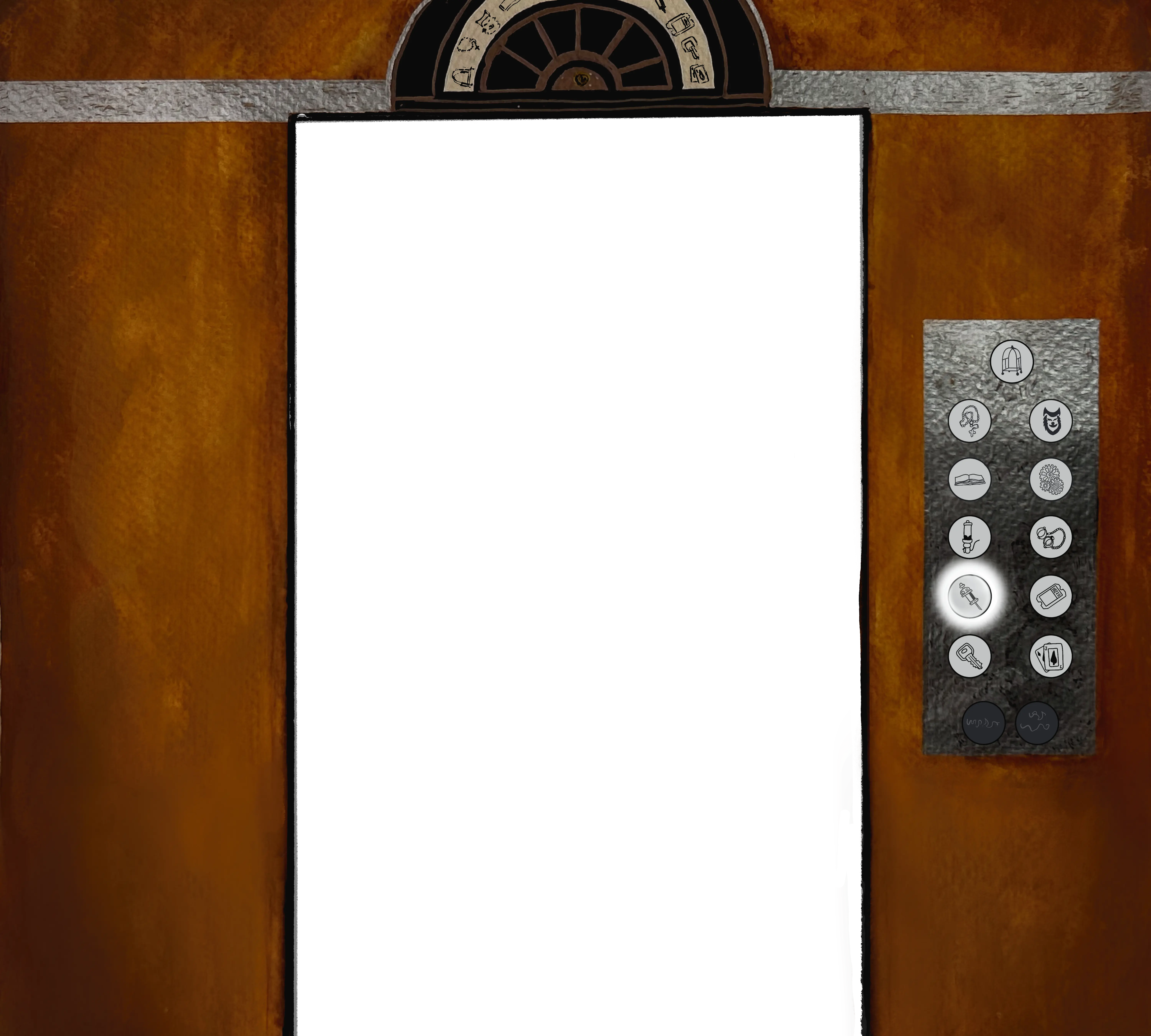 Elevator with Floor 8 button pressed